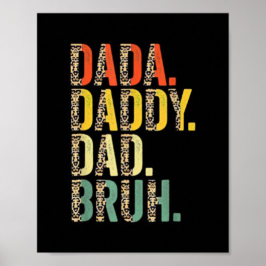 Leopard Dada papa Papa Bruh Vaderdag Poster (Voorkant)