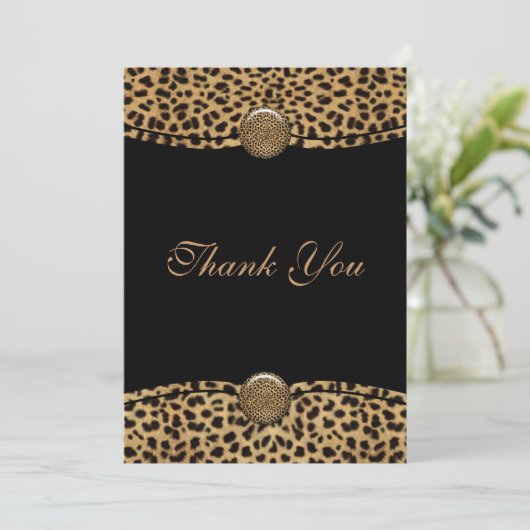 Leopard dank u bedankkaart (Staand voorkant)