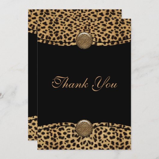 Leopard dank u bedankkaart (Voorkant / Achterkant)