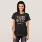 Leopard derde klas leraar 3de graad terug naar Sch T-shirt (Voorkant volledig)