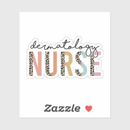 Leopard Dermatology Nurse, Dermatology Nursing Sticker (Vel)