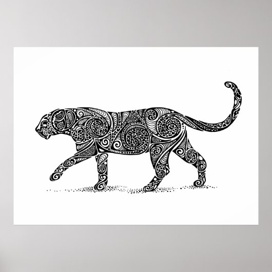 Leopard Design Black Poster (Voorkant)