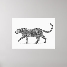 Leopard Design Black & White Canvas Afdruk