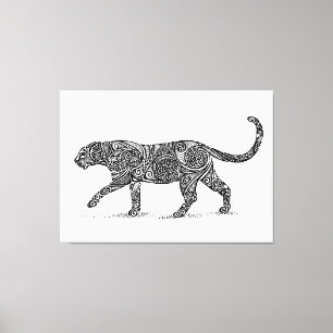 Leopard Design Black & White Canvas Afdruk