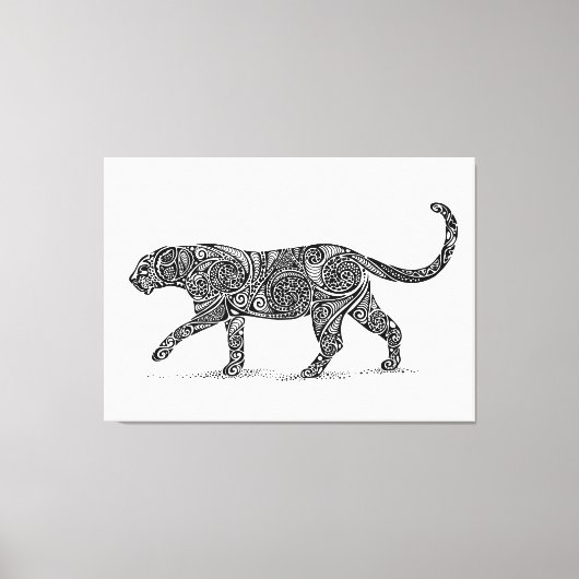 Leopard Design Black & White Canvas Afdruk (Voorkant)