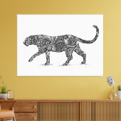 Leopard Design Black & White Canvas Afdruk (Insitu (Woonkamer))