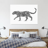 Leopard Design Black & White Canvas Afdruk (Insitu (Slaapkamer))