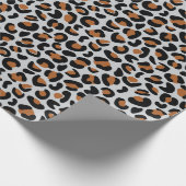 Leopard Design Huwelijkscadeaus Lichtgrijs Naadloo Cadeaupapier (Hoek)