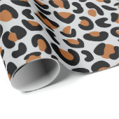 Leopard Design Huwelijkscadeaus Lichtgrijs Naadloo Cadeaupapier (Rol Hoek)