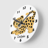 Leopard Design Personalised Ronde Klok (Hoek)