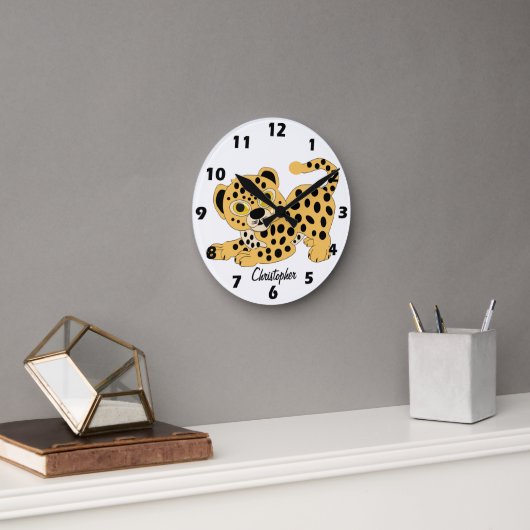 Leopard Design Personalised Ronde Klok (Kantoor)