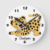 Leopard Design Personalised Ronde Klok (Voorkant)
