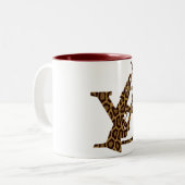 Leopard Design Shirt luxury Designer logo unique Tweekleurige Koffiemok (Voorkant links)
