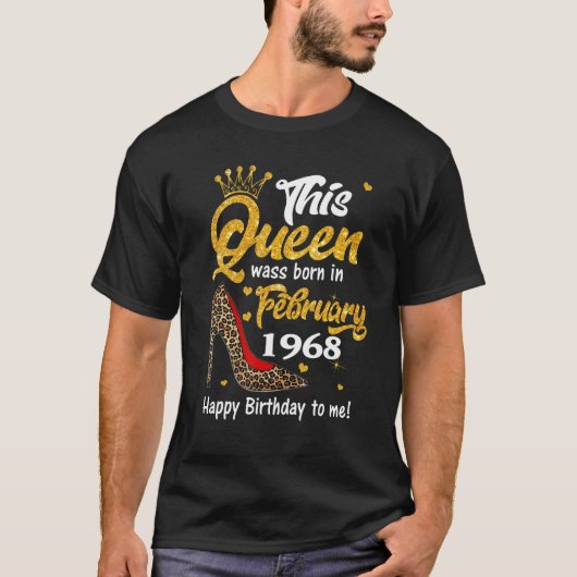 Leopard Deze koningin werd geboren in februari 196 T-shirt (Voorkant)