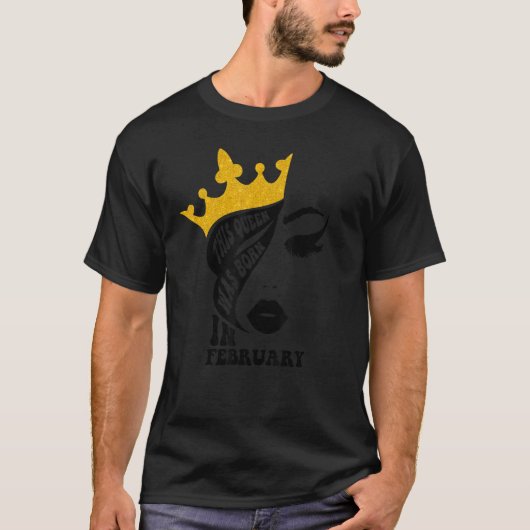 Leopard Deze koningin werd geboren in februari Hap T-shirt (Voorkant)