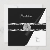 Leopard Diamond Jewel Black Bow Silver Kaart (Voorkant)