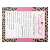 Leopard die kent papa Beste Baby shower Game Pack Notitieblok (Voorkant)
