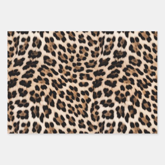 Leopard Dier Goud Girly Pink Glitzy Glitter Inpakpapier Vel (Voorkant 3)