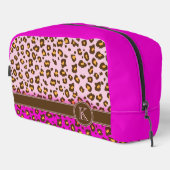 Leopard dier patroon monogram naam toilettasje (Rechterhoek)