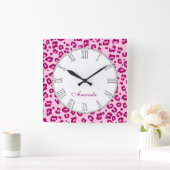 Leopard dierenklokster vierkante klok (Huis)