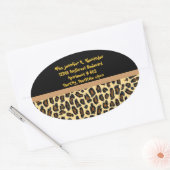 Leopard Dierenprint Adresetiketten Ovale Sticker (Envelop)