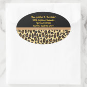 Leopard Dierenprint Adresetiketten Ovale Sticker (Tas)