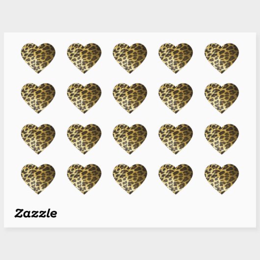 Leopard Dierenprint Hart Sticker (Vel)