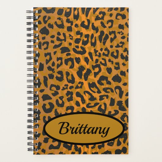 Leopard Dierenprint Kunst gepersonaliseerd Planner (Voorkant)