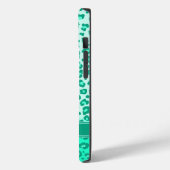 Leopard dierenprint mint monogram iphone case (Achterkant / Links)