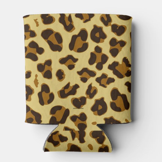 Leopard Dierlijke Print Patroon Can/Bottle Cooler (Achterkant)