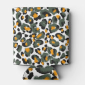 Leopard Dierlijke Print Textuur Achtergrond Blikjeskoeler (Achterkant)