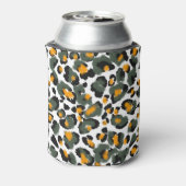 Leopard Dierlijke Print Textuur Achtergrond Blikjeskoeler (Blikje Achterkant)