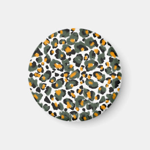 Leopard Dierlijke Print Textuur Achtergrond Magneet