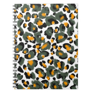 Leopard Dierlijke Print Textuur Achtergrond Notitieboek