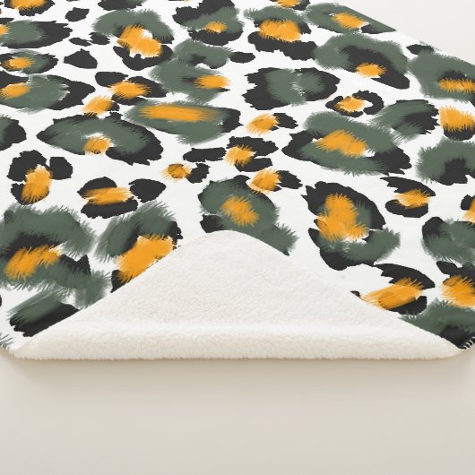 Leopard Dierlijke Print Textuur Achtergrond Sherpa Deken (3/4)