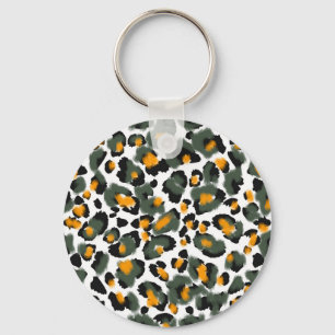 Leopard Dierlijke Print Textuur Achtergrond Sleutelhanger