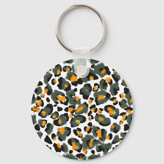 Leopard Dierlijke Print Textuur Achtergrond Sleutelhanger (Voorkant)