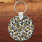 Leopard Dierlijke Print Textuur Achtergrond Sleutelhanger (Achterkant)