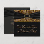 Leopard Diva Vrouwen 50ste Verjaardagsfeest Kaart (Voorkant / Achterkant)