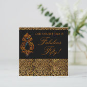 Leopard Diva Vrouwen Fabulous 50 verjaardagsfeest Kaart (Staand voorkant)