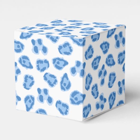 Leopard Dot in Blue Porcelain Bedankdoosjes (Voorkant Zijde)