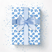 Leopard Dot in Blue Porcelain Cadeaupapier