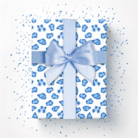 Leopard Dot in Blue Porcelain Cadeaupapier