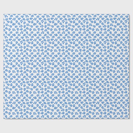 Leopard Dot in Blue Porcelain Cadeaupapier (Vlak)