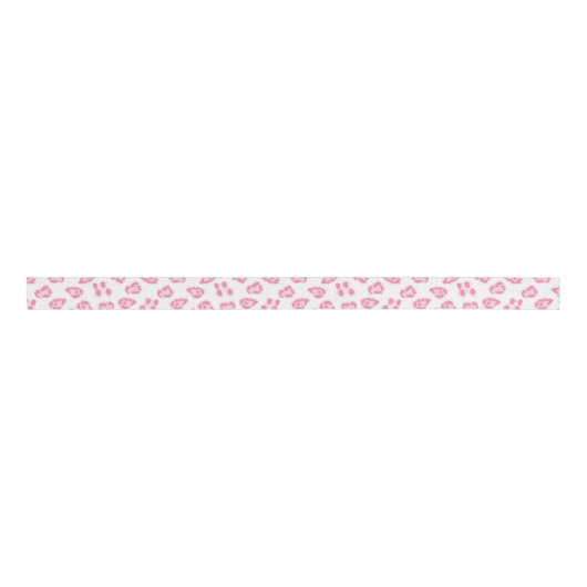 Leopard Dot in Pink Grosgrain Lint (Voorkant)