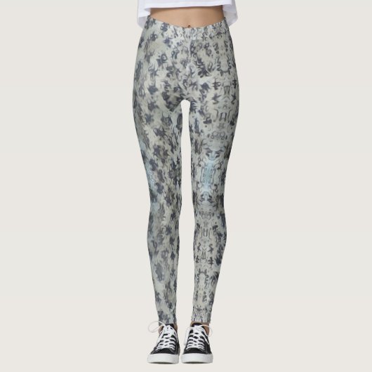 Leopard-drukstromende stijl veroudering leggings (Voorkant)