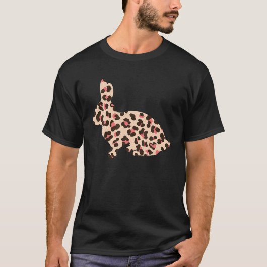 Leopard Easter Bunny Rabbit Lover Meisjes Kind T-shirt (Voorkant)