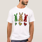 Leopard Easter Bunny Rabbit Trio Cute Easter Day 1 T-shirt (Voorkant)