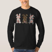 Leopard Easter Bunny Rabbit Trio Cute Paasdag 2 T-shirt (Voorkant)