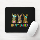 Leopard Easter Bunny Rabbit Trio Paasdag Muismat (Met muis)